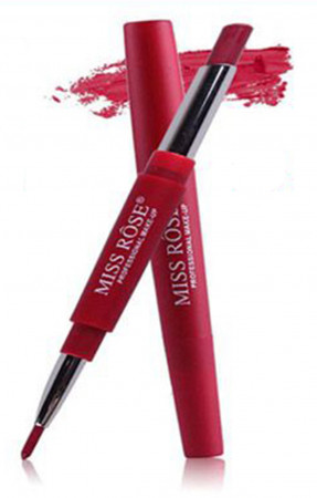 MISS ROSE® Lipliner 2in1 Lipstick (Ruby Lush 04) Lippenstift - Lippenkonturliner