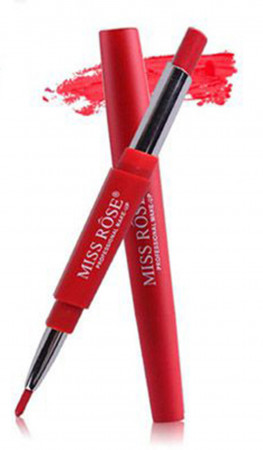 MISS ROSE® Lipliner 2in1 Lipstick (Flame 08) Lippenstift - Lippenkonturliner
