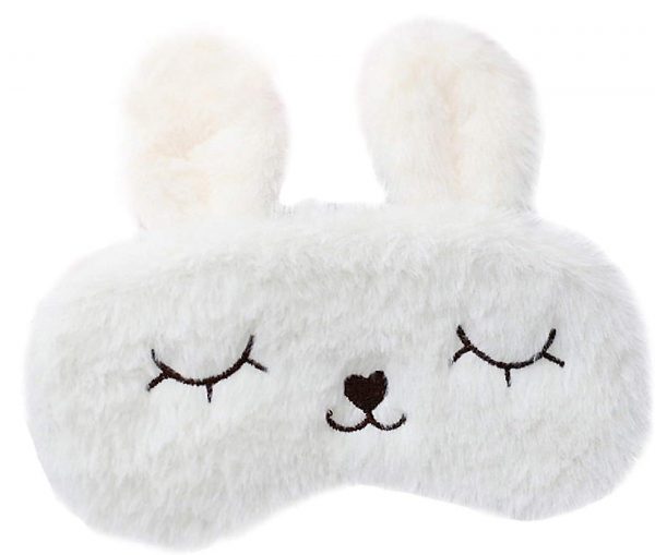 Schlafmaske Kuschelhase weiss