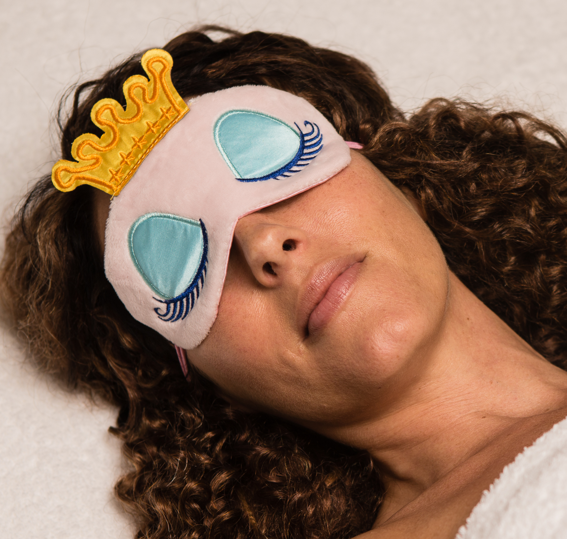 Schlafmaske Prinzessin pink mit Model